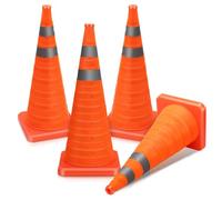 LQSYBHD Conos Plegables de Seguridad Vial de Color Naranja,Conos Desplegables Multiusos y Collar Reflectante para Aparcamiento en Carretera Y Prácticas de Conducción(Size:45x23x23m,Color:4A)