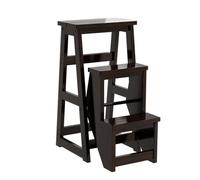 LQSYBHD Escalera Taburete Plegable de 3 Niveles, Taburete de Madera MultifuncióN 3 en 1, Escalera de ExhibicióN Liviana y Estante de Almacenamiento, Escalera para el Hogar, 330 Libras(Color:Negro)