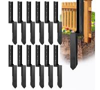 LQSYBHD Kit de Reparación de Postes de Valla Negro, Reforzado Anclaje de Acero Resistente para Postes de Madera Staffe per Traversine Ferroviarie in Metallo(Size:80x12x5cm,Color:12E)