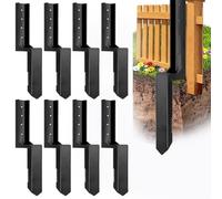 LQSYBHD Kit de Reparación de Postes de Valla Negro, Reforzado Anclaje de Acero Resistente para Postes de Madera Staffe per Traversine Ferroviarie in Metallo(Size:80x12x5cm,Color:8E)