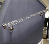 LQSYBHD Pasamanos de Acrílico Transparente para Escaleras Interiores, Barandilla de Montaje En Pared de Escalera de Cristal Transparente Lucite con Soportes Plateados y Tapas de Ext(Size:4.6ft/140cm)