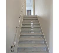 LQSYBHD Pasamanos de Acrílico Transparente para Escaleras Interiores - Pasamanos de Escalera Transparente Antideslizante de 60-140 Cm, Pasamanos de Pared con Soportes D(Size:4.6ft/140cm,Color:Silver)