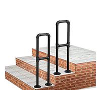 LQSYBHD Pasamanos de Escalera de 2 Piezas con Varilla Añadida, Barandilla Industrial En Forma de U, Pasamanos de Seguridad Multiusos para Jardín, Loft, Pasillo y Postes de Apoyo para(Size:55cm/1.8 ft)