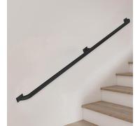 LQSYBHD Pasamanos de Hierro Forjado para Escaleras - Pasamanos Exteriores de Cubierta de Porche Barandilla de Metal con Soportes de Montaje En Pared, Pasamanos de Soporte de Segurid(Size:4.6ft/140cm)