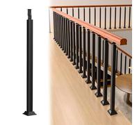 LQSYBHD Postes de Barandilla de Escalera Interior, Balaustres y Husillos para Terraza y Porche, Balaustres Metálicos Negros para Montaje En Suelo, Postes de Barandilla Cua(Size:2.78ft/85cm,Color:1Pcs)