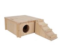 Lquminesque Refugio de Madera para hámster, casa Multifuncional de Tronco Natural de Alta Densidad con Escalera, Juguete masticable para Escalar, Ideal para Mascotas pequeñas como cobayas y
