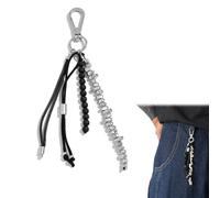 LQUYTA 1 Pieza Cadena para pantalones Llave de Cuentas Cadena para Pantalón Colgante de Borlas Cuenta de Piedra Volcánica