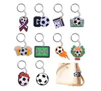 LQUYTA 10 Piezas Llavero Fútbol Personalizado, Llavero Bota de Fútbol, Llaveros Campo de Fútbol, Llavero Trofeo para Colgar del Llavero del Coche, Regalo para Aficionados al Fútbol