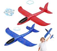 LQUYTA 2 Piezas Aviones de Poliespan, Avion Juguete, Avión Volador Planeador Espuma, Juego Aire Libre Jardín, Regalos de Deportes al Aire Libre Para Niños y Niñas