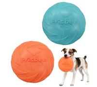 LQUYTA 2 Piezas Frisbee Perro, 18cm Perros Interactivos Frisbee, Juguete de Disco Volador para Perro, Suave y Duradero Discos para Perros para Lanzar, Entrenar, Jugar, Atrapar