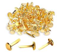 LQUYTA Encuadernadores Redondos de Metal, 100 Piezas Mini Brads, Sujetadores de Papel para Scrapbooking, Decoración Arte DIY Proyectos