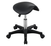 LQVAIPT Taburete con Ruedas for Silla de Montar, Taburete Dental Ajustable con Ajuste de Altura hidráulico for clínicas, spas y Estudios de Masaje(Black)