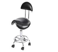 LQVAIPT Taburete con sillín rodante con Respaldo, Silla giratoria con sillín, Taburete Ajustable hidráulico for Dentista, SPA, salón de masajes, peluqueros,(Black)