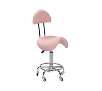 LQVAIPT Taburete con sillín rodante con Respaldo, Silla giratoria con sillín, Taburete Ajustable hidráulico for Dentista, SPA, salón de masajes, peluqueros,(Pink)