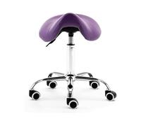 LQVAIPT Taburete Dental con Ajuste hidráulico de Altura, diseño de sillín con Ruedas for clínicas, spas, Estudios de Masaje, de 19 a 23 Pulgadas de Alto(Purple)