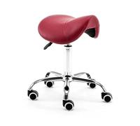 LQVAIPT Taburete Dental con Ajuste hidráulico de Altura, diseño de sillín con Ruedas for clínicas, spas, Estudios de Masaje de 19" a 23" de Alto(Red)
