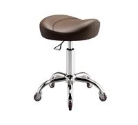 LQVAIPT Taburete Giratorio de Altura Ajustable con Ruedas for Uso Profesional en entornos de Tatuajes, masajes, Salones y spas(Brown)
