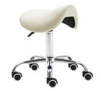 LQVAIPT Taburete hidráulico con Ruedas, Silla de Belleza giratoria for salón, Asiento de Masaje de SPA for peluquería, manicura, Terapia de Tatuajes(Off-White)