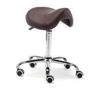 LQVAIPT Taburete hidráulico con Silla de Montar, Asiento Giratorio Moderno con Ruedas, cómoda Silla de Equilibrio de Belleza for una Espalda Sana(Brown)