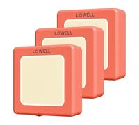 LQWELL® LÁMpara de Noche Plegable con Sensor Crepuscular, LÁMpara de Noche con Brillo Ajustable, Luz de Enchufe AutomÁTica, Luz de OrientaciÓN Blanca CÁLida (Rosa, 1 Pieza)
