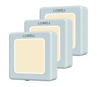 LQWELL® LÁMpara de Noche Plegable con Sensor Crepuscular, LÁMpara de Noche con Brillo Ajustable, Luz de Enchufe AutomÁTica, Luz de OrientaciÓN Blanca CÁLida (Azul, 1 Pieza)