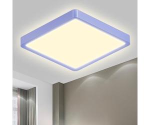 LQWELL® Lámpara de Techo LED Lámpara de Techo, IP44 Lámpara de Baño Impermeable Cuadrada Plana 18W 4000K 1600LM Delgada para Sala de Estar Baño Dormitorio Cocina Pasillo Sótano Oficina, 220 * 24 mm