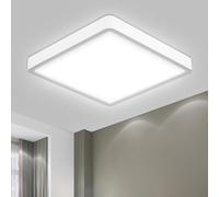 LQWELL® Lámpara de Techo LED Lámpara de Techo, IP44 Lámpara de Baño Impermeable Cuadrada Plana 18W 6000K 1600LM Delgada para Sala de Estar Baño Dormitorio Cocina Pasillo Sótano Oficina, 220 * 24 mm