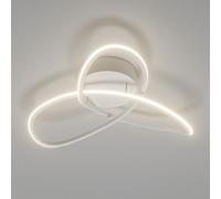 LQWELL Lámpara de Techo LED Moderna de 24,5cm, Diseño de Trébol, 22W 4000K 2450LM, IP44 Resistente al Agua, Fabricada en Metal y Acrílico, Ideal para Baño, Dormitorio, Sala de Estar, Cocina