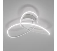 LQWELL Lámpara de Techo LED Moderna de 24,5cm, Diseño de Trébol, 22W 6500K 2500LM, IP44 Resistente al Agua, Fabricada en Metal y Acrílico, Ideal para Baño, Dormitorio, Sala de Estar, Cocina