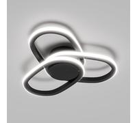 LQWELL Lámpara de Techo LED Moderna de 40cm, Diseño de Trébol, 48W 6500K 5400LM, IP44 Resistente al Agua, Fabricada en Metal y Acrílico, Ideal para Baño, Dormitorio, Sala de Estar, Cocina