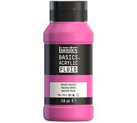 Liquitex Basics Fluid - Pintura acrílica de consistencia fluida, secado rápido, resistente a la luz, impermeable, acabado satinado permanente, bote 118 ml, magenta medio