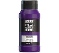 Liquitex Basics Fluid - Pintura acrílica de consistencia fluida, secado rápido, resistente a la luz, impermeable, acabado satinado permanente, bote 118 ml, púrpura de dioxacina