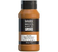 Liquitex Basics Fluid - Pintura acrílica de consistencia fluida, secado rápido, resistente a la luz, impermeable, acabado satinado permanente, bote 118 ml, tierra de Siena natural