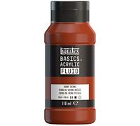 Liquitex Basics Fluid - Pintura acrílica de consistencia fluida, secado rápido, resistente a la luz, impermeable, acabado satinado permanente, bote 118 ml, tierra de Siena tostada