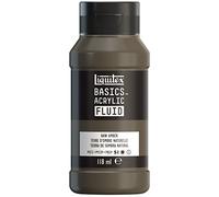 Liquitex Basics Fluid - Pintura acrílica de consistencia fluida, secado rápido, resistente a la luz, impermeable, acabado satinado permanente, bote 118 ml, tierra de sombra natural