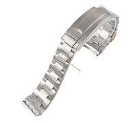 LQXHZ 20mm Compatible Con Correa De Reloj Estilo Oyster/Jubilee, Correa De Reloj, Pulsera De Acero Inoxidable 316L, Piezas De Repuesto, Sistema De Bloqueo Deslizante Cepillado/pulido(Fully brushed)