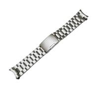 LQXHZ Banda de reloj de acero inoxidable 18 mm 20 mm 22 mm 24 mm de pulsera de pulsera Curved Fin de la correa de la correa de doble bloqueo de la hebilla del reemplazo de la cinta de la muñeca(Silver