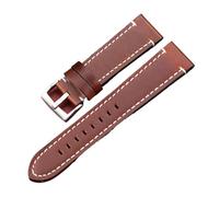 LQXHZ Cintas de reloj de cuero genuino de la vendimia 7 colores cinturón 18 mm 20 mm 22 mm 24 mm mujeres hombres hombres vaquero reloj de la correa de la banda Accesorios(Dark Brown Silver,20mm)