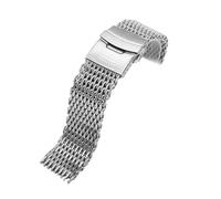 LQXHZ Compatible Con Samsung Galaxy Watch Milanese Loop Bracelet Tejido De Malla De Acero Inoxidable 18 20 22 24 Mm Correa De Reloj Sólida Con Doble Botón(Silver,22mm)