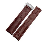 LQXHZ Compatible Con TAG Heuer Correa De Reloj De Cuero Genuino Azul Negro Con Puntadas Rojas Pulsera 19 20 22 Mm For Hombres Muñequera Con Cierre Desplegable(Brown silver,22mm)
