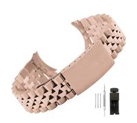LQXHZ Correa De Acero Inoxidable Compatible Con Rolex DATEJUST, Correa De Lujo Con Extremo Curvo, Pulsera For Hombre Y Mujer, 13,17,18,19,20,21,22mm (Color : Rose-Gold, Size : 22mm)