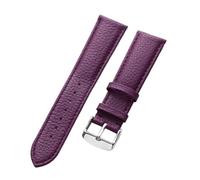 LQXHZ Correa De Cuero Genuino Correa De Reloj De Cuero De Vaca De Grano De Lichi Suave For Mujer Correa De Reloj Impermeable For Hombres 14 16 18 Mm Accesorios De Cadena De Reloj(Purple,18mm)
