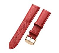 LQXHZ Correa De Cuero Genuino Correa De Reloj De Cuero De Vaca De Grano De Lichi Suave For Mujer Correa De Reloj Impermeable For Hombres 14 16 18 Mm Accesorios De Cadena De Reloj(Red rose buckle,18mm)