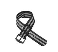 LQXHZ Correa De Nailon For Reloj, Pulsera Con Cinturón De Seguridad De 20mm Y 22mm For Reemplazo De Reloj(Black-gray-black,20mm silver buckle)