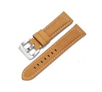 LQXHZ Correa De Piel De Vaca De 20, 22, 24 Y 26 Mm For Reloj De Hombre, Correa De Piel Auténtica, Compatible Con Panerai PAM111/441/312 Crazy Horse Belt.(Brown Silver,22mm)