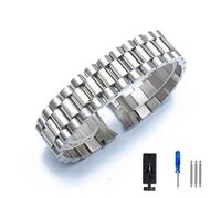LQXHZ Correa De Reloj Compatible Con Rolex DATEJUST DAY-DATE Compatible Con OYSTERPERTUAL DATE Correa De Acero Inoxidable Accesorios De Reloj 13 17 20 21 Mm Pulsera De Reloj(Silver,13mm With logo)