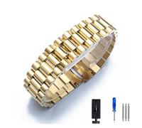 LQXHZ Correa De Reloj Compatible Con Rolex DATEJUST DAY-DATE Compatible Con OYSTERPERTUAL DATE Correa De Acero Inoxidable Accesorios De Reloj 13 17 20 21 Mm Pulsera De Reloj(Gold,17mm With logo)