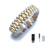 LQXHZ Correa De Reloj Compatible Con Rolex DATEJUST DAY-DATE OYSTERPERTUAL DATE Acero Inoxidable Accesorios 13 17 20 21 Mm Pulsera(Silver Gold,13mm With logo)