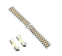 LQXHZ Correa De Reloj De Acero Inoxidable Sólido 10mm 12mm 13mm 14mm 16mm 17mm 18mm 19mm 20mm 21mm 22mm Correa De Muñeca Hebilla De Mariposa (Color : Silver rose gold, Size : 21mm)