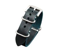 LQXHZ Correa De Reloj De Cuero, 20 22 24MM Correa De Piel De Becerro Vintage Marrón Azul Negro, Pulsera De Hombre De Estilo Vintage(Color:Bule Silver buckle,Size:22mm)